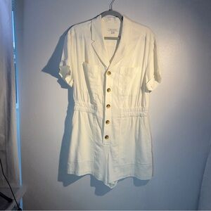 Free Assembly Women’s Utility Romper With Short Sleeves 4.5 Inseam Size M NWOT